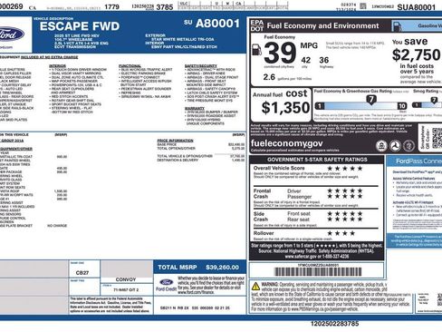 Used 2025 Ford Escape ST-Line w/ Equipment Group 301A FWD image 3