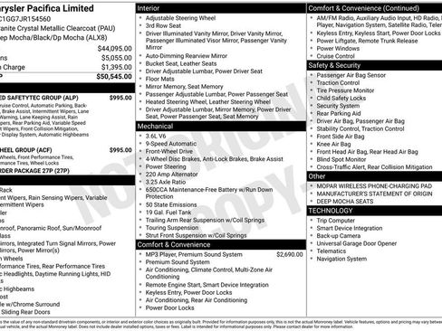 Used 2018 Chrysler Pacifica Limited w/ Tire & Wheel Group image 9