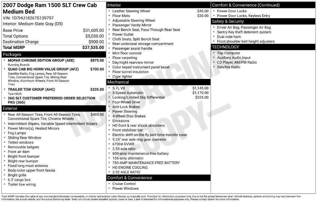 Used 2007 Dodge Ram 1500 Truck SLT w/ Mopar Chrome Edition Group AWD/4WD image 36