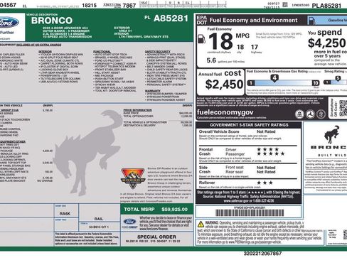 Used 2023 Ford Bronco Outer Banks w/ Sasquatch Package AWD/4WD image 32