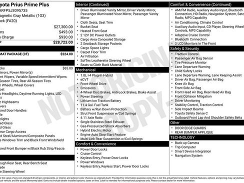 Used 2018 Toyota Prius Prime Plus w/ Carpet Mat Package FWD image 5