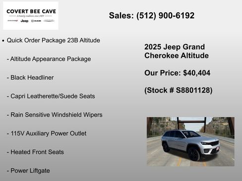 New 2025 Jeep Grand Cherokee Altitude RWD image 6