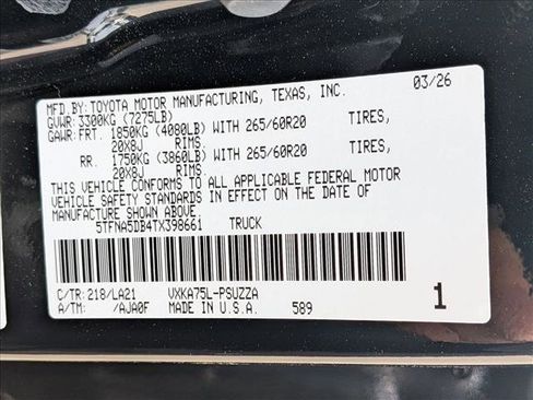 New 2026 Toyota Tundra Platinum AWD/4WD image 19