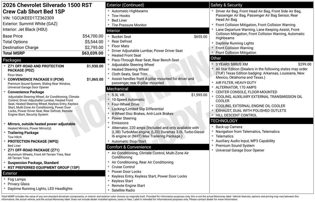 New 2026 Chevrolet Silverado 1500 RST AWD/4WD image 5