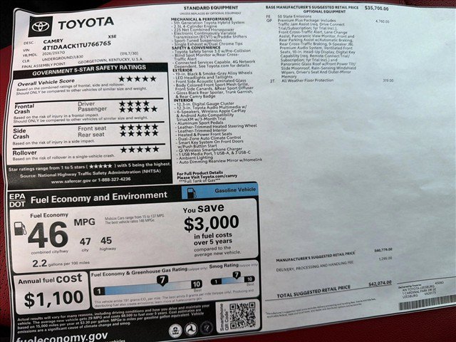 Used 2026 Toyota Camry XSE w/ Premium Plus Package FWD image 25