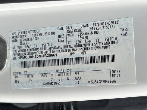 Used 2021 Ford Escape SEL w/ Technology Package FWD image 35