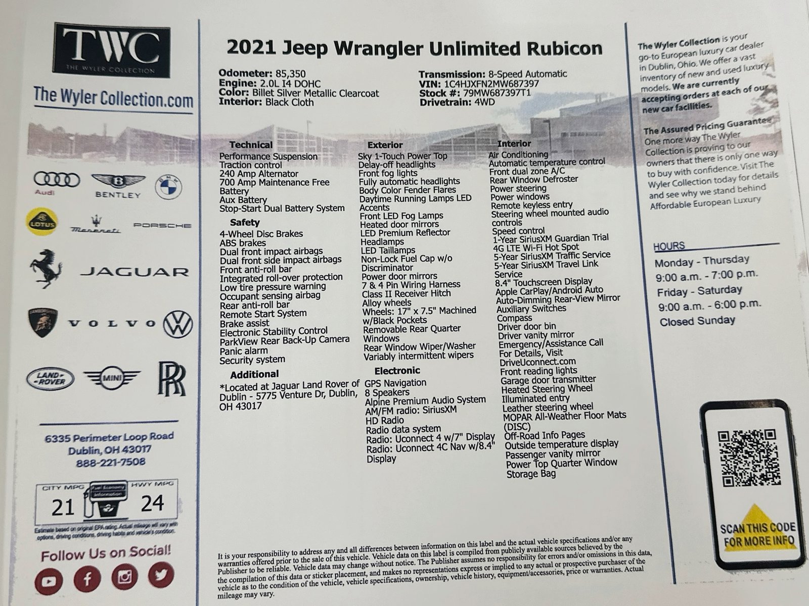 Used 2021 Jeep Wrangler Unlimited Rubicon AWD/4WD image 45