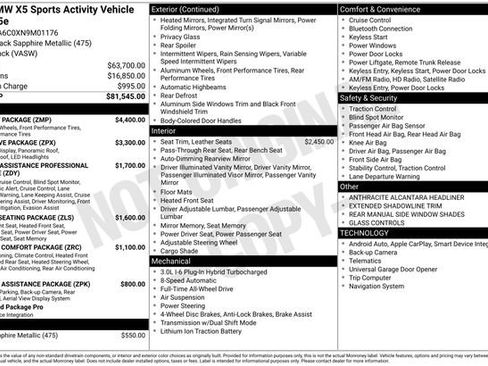 Used 2022 BMW X5 xDrive45e w/ M Sport Package AWD/4WD image 46
