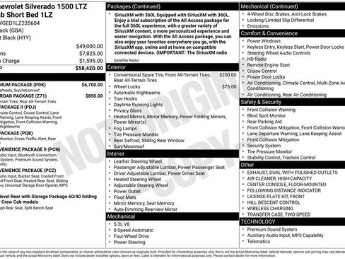 Used 2020 Chevrolet Silverado 1500 LTZ w/ LTZ Premium Package AWD/4WD image 47