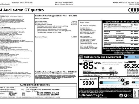 Used 2024 Audi e-tron GT Premium Plus image 2