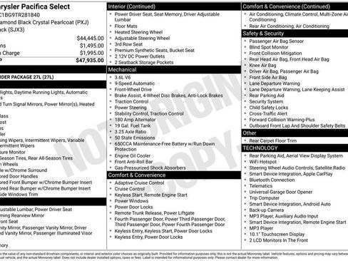 Used 2026 Chrysler Pacifica Select FWD image 10