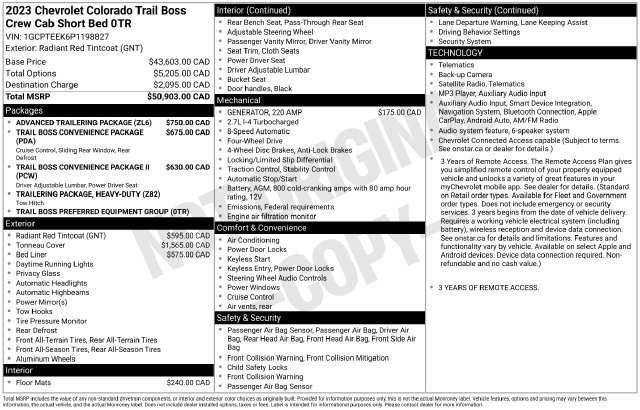 Used 2023 Chevrolet Colorado Trail Boss w/ Advanced Trailering Package AWD/4WD image 34