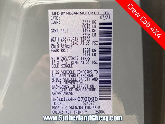 Used 2023 Nissan Frontier PRO-4X w/ Pro-4X Premium Package AWD/4WD image 47