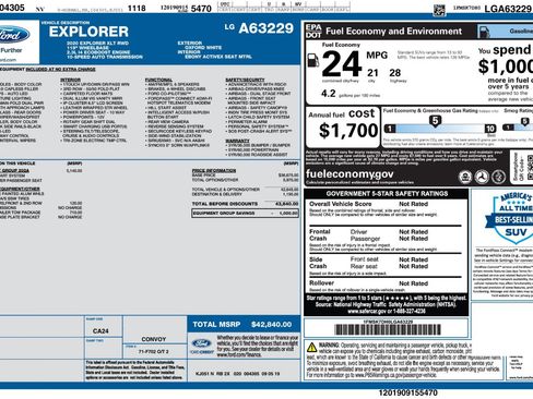 Used 2020 Ford Explorer XLT w/ Equipment Group 202A image 53