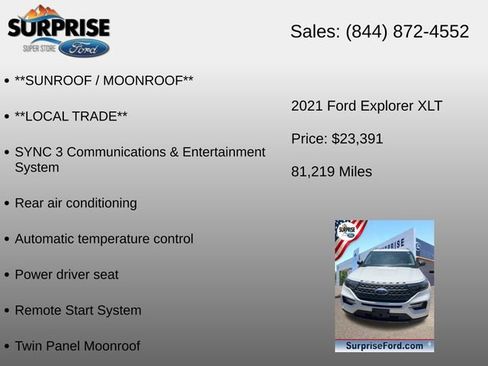 Used 2021 Ford Explorer XLT w/ Equipment Group 202A AWD/4WD image 16