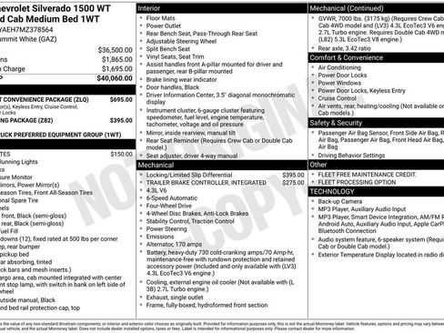 Used 2021 Chevrolet Silverado 1500 W/T w/ WT Fleet Convenience Package AWD/4WD image 33