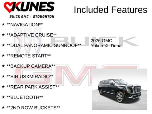 New 2026 GMC Yukon XL Denali w/ Sun & Power Step Package AWD/4WD image 2