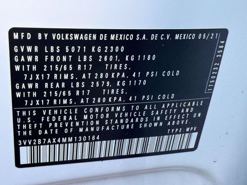 Certified 2021 Volkswagen Tiguan S AWD/4WD image 24