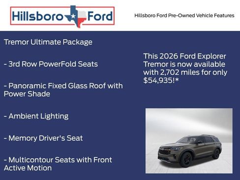 Used 2026 Ford Explorer Tremor w/ Tremor Ultimate Package AWD/4WD image 3