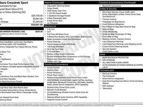Certified 2024 Subaru Crosstrek 2.5i Sport w/ Crosstrek Mirror Package image 28