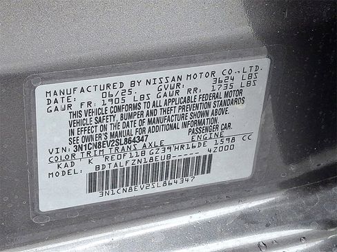 New 2025 Nissan Versa SV w/ Trunk Package image 13