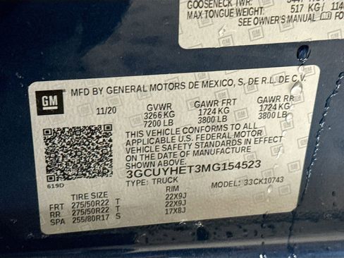 Used 2021 Chevrolet Silverado 1500 High Country w/ Technology Package image 37