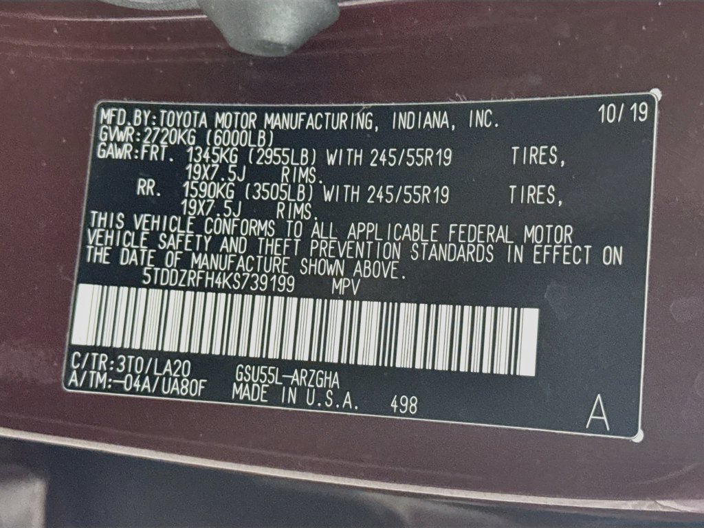 Certified 2019 Toyota Highlander Limited AWD/4WD image 41