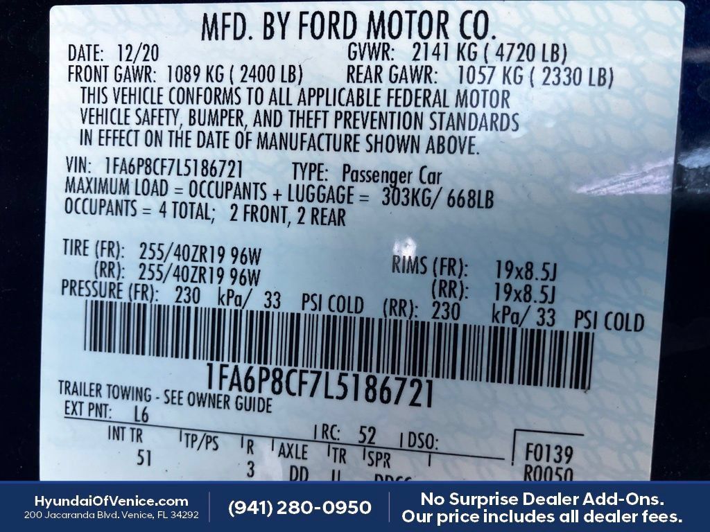 Used 2020 Ford Mustang GT Premium w/ Equipment Group 401A RWD image 16