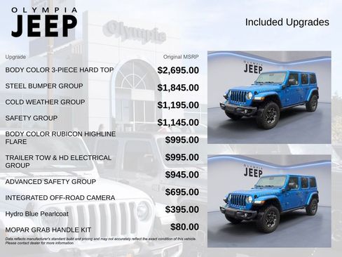 Certified 2022 Jeep Wrangler Unlimited Rubicon 4xe w/ Steel Bumper Group image 4