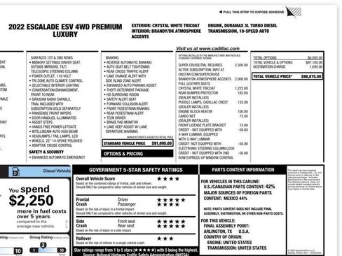 Used 2022 Cadillac Escalade ESV Premium Luxury AWD/4WD image 2
