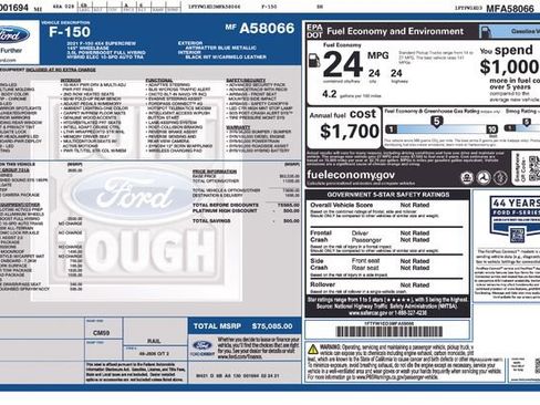 Used 2021 Ford F150 Platinum w/ Equipment Group 701A High image 12