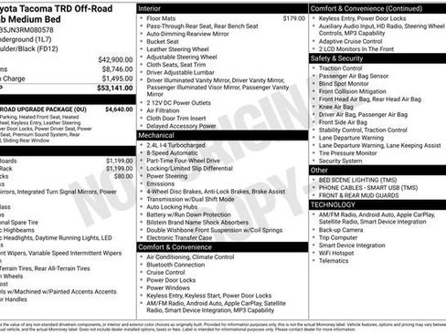 Certified 2024 Toyota Tacoma TRD Off-Road w/ TRD Off Road Upgrade Package AWD/4WD image 37