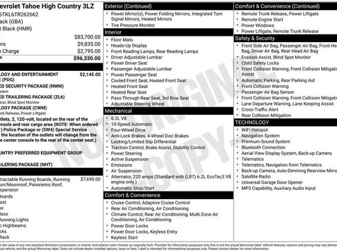 Certified 2026 Chevrolet Tahoe High Country AWD/4WD image 64