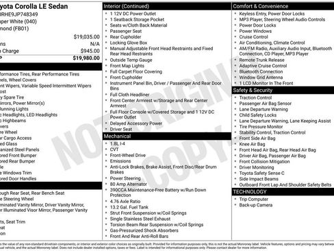 Used 2018 Toyota Corolla LE image 8