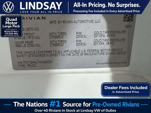 Used 2022 Rivian R1T Launch Edition AWD/4WD image 27