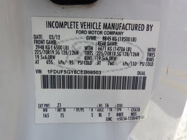 Used 2012 Ford F550 2WD Regular Cab Super Duty w/ Payload Upgrade Pkg image 43