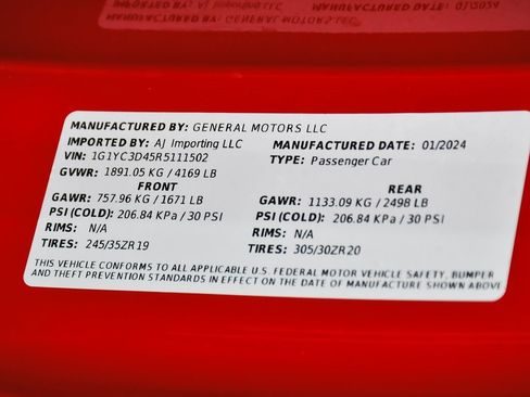 Used 2024 Chevrolet Corvette Stingray w/ Z51 Performance Package image 20