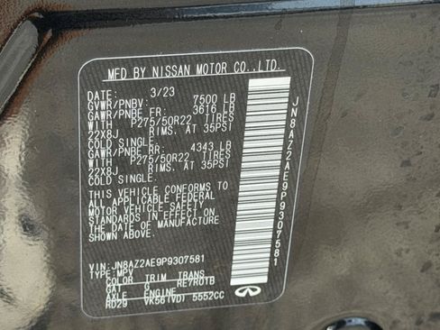 Used 2023 INFINITI QX80 Premium Select w/ Cargo Package AWD/4WD image 32