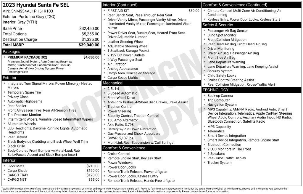 Used 2023 Hyundai Santa Fe SEL w/ Premium Package FWD image 23