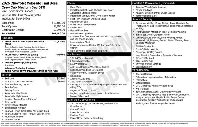 New 2026 Chevrolet Colorado Trail Boss AWD/4WD image 43