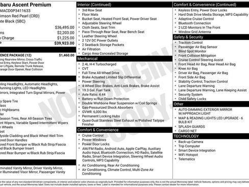 Used 2023 Subaru Ascent Premium w/ Convenience Package image 9