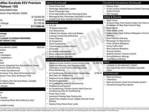 Used 2022 Cadillac Escalade ESV Premium Luxury Platinum AWD/4WD image 42