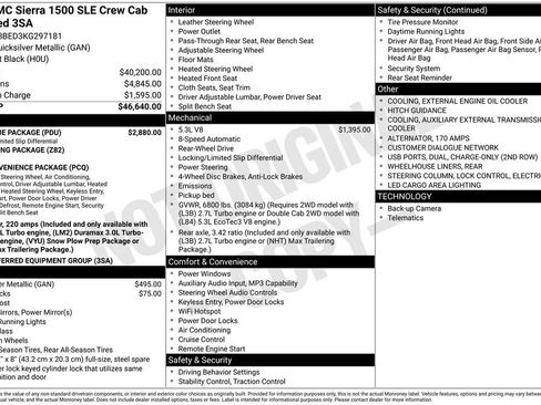 Used 2019 GMC Sierra 1500 SLE w/ SLE Value Package RWD image 3
