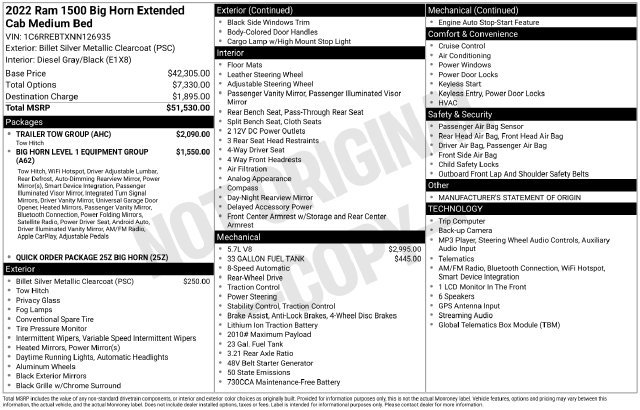 Used 2022 RAM 1500 Big Horn w/ Trailer Tow Group RWD image 7