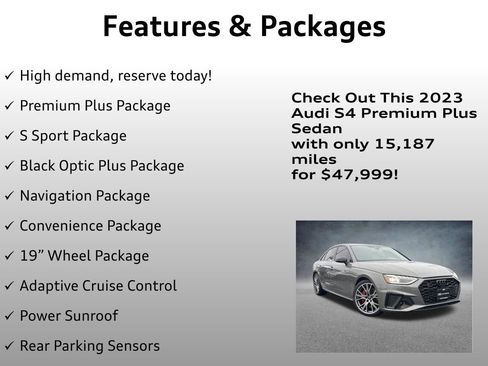 Used 2023 Audi S4 Premium Plus w/ Premium Plus Package image 4