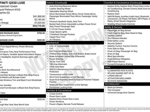 Used 2019 INFINITI QX50 Luxe w/ Navigation Package image 42