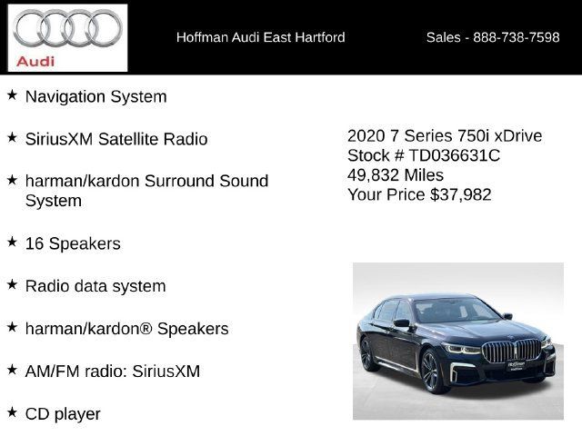 Used 2020 BMW 750i xDrive w/ Executive Package AWD/4WD image 24