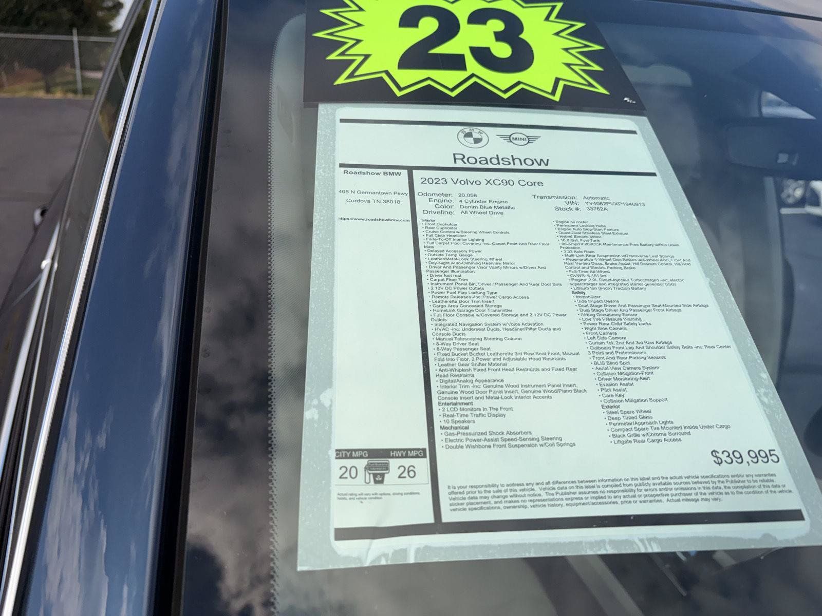 Used 2023 Volvo XC90 B6 Core w/ Climate Package AWD/4WD image 20
