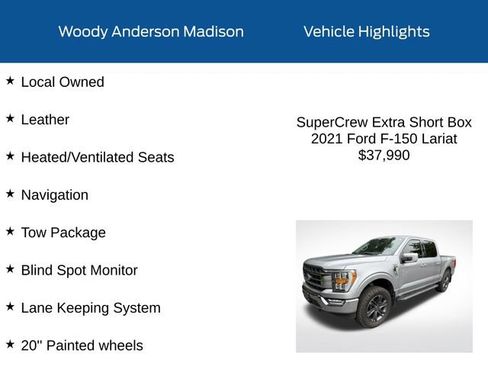 Used 2021 Ford F150 Lariat w/ Trailer Tow Package AWD/4WD image 2
