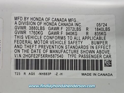Certified 2024 Honda Civic Sport image 13